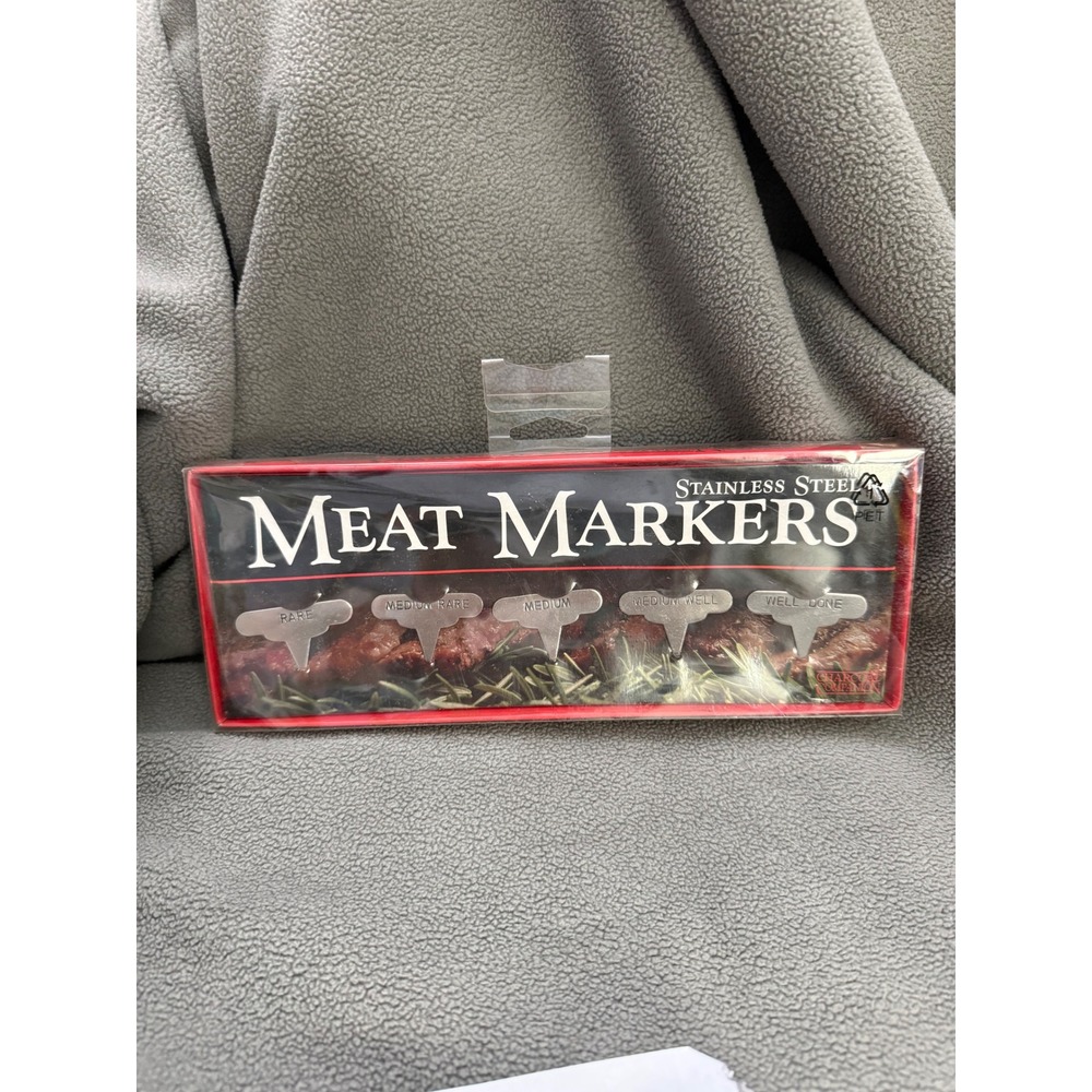 Charcoal Companion Meat Markers CC5040 Stainless Steel Set of 5 BBQ Grill NOS